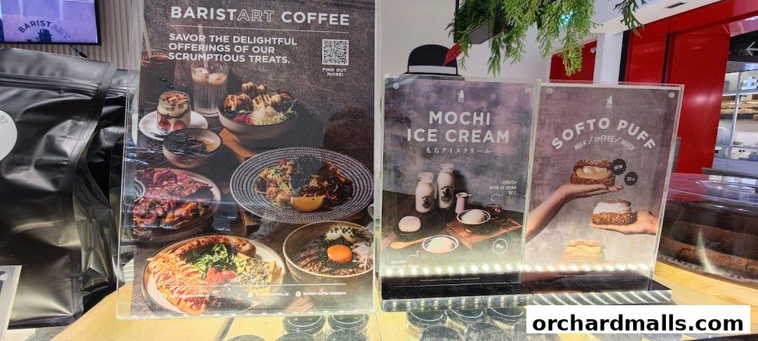 Menu page for Baristart Coffee Singapore Wisma Atria