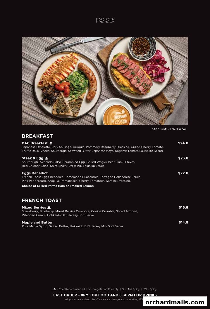 Menu page for Baristart Coffee Singapore Wisma Atria
