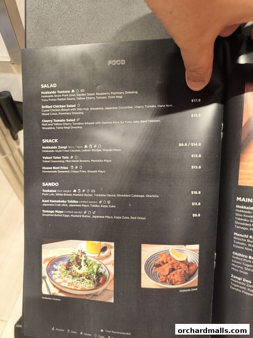 Menu page for Baristart Coffee Singapore Wisma Atria