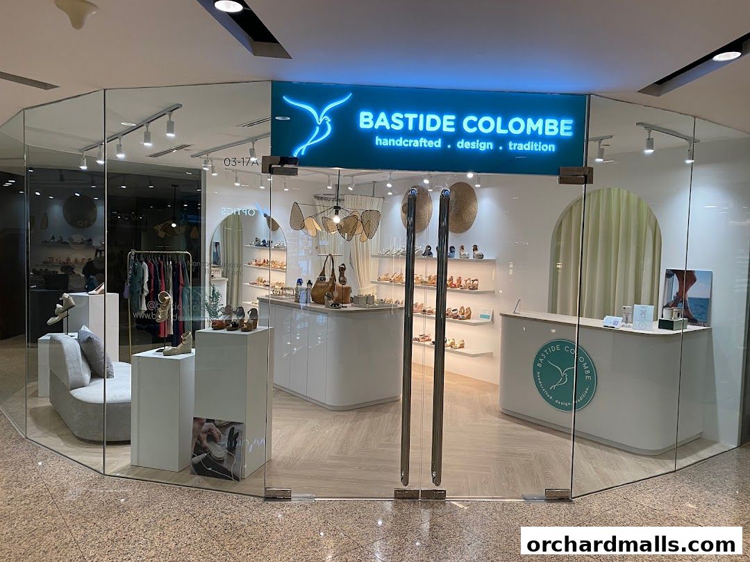 The exterior of Bastide Colombe, a shop selling handcrafted shoes and accessories.