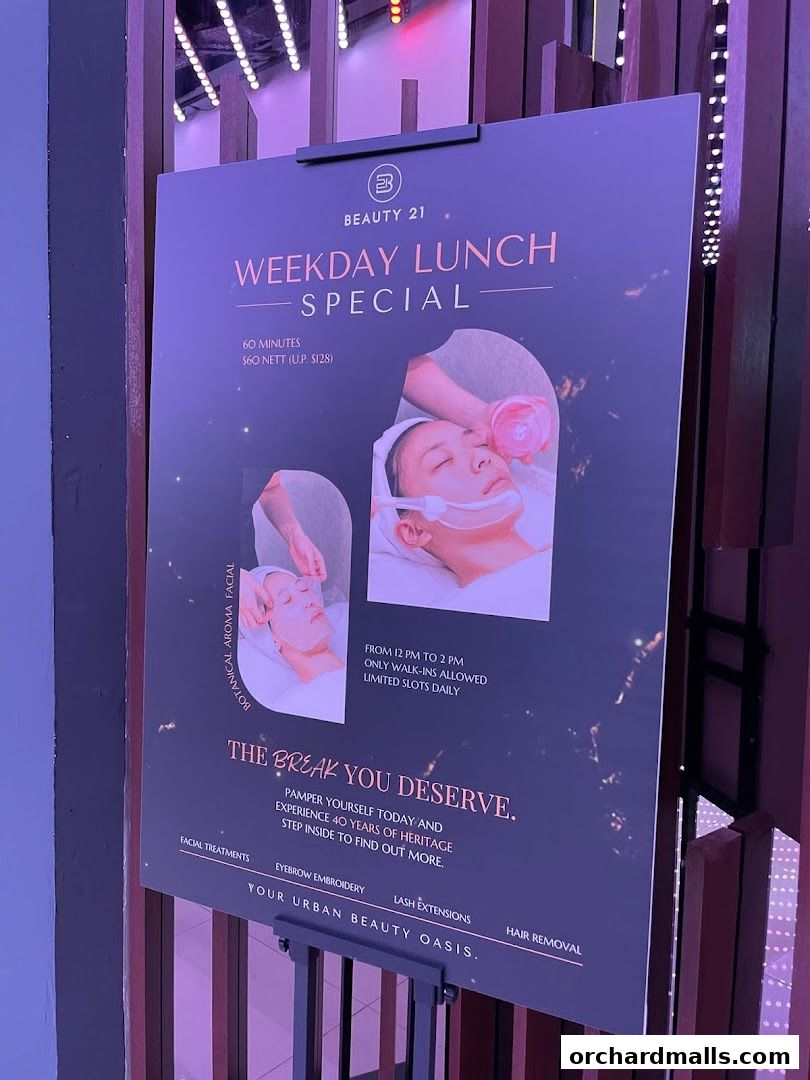 Menu page for Beauty 21  The Flagship