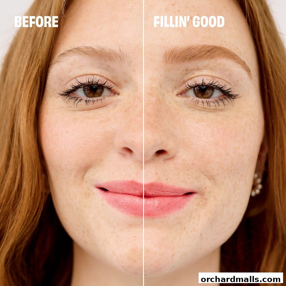 Split image showing a woman's face before and after eyebrow enhancement.