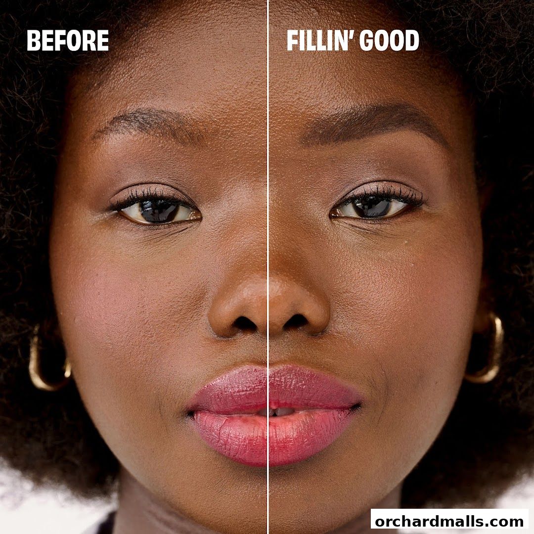 Split image showing a woman's face before and after brow enhancement.
