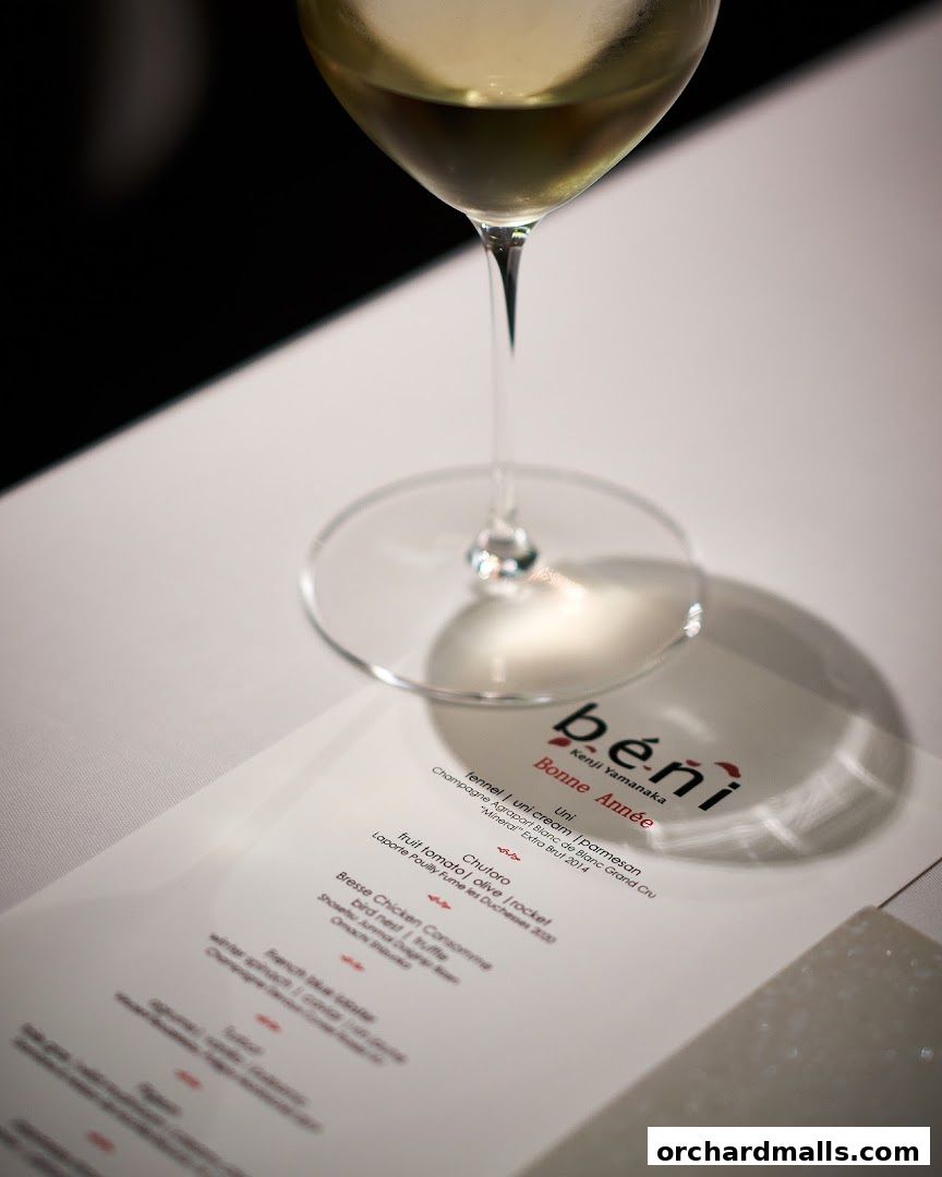 Menu page for béni Singapore