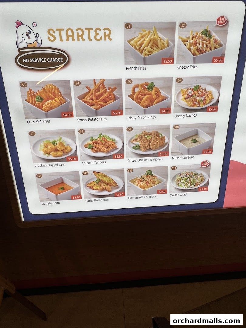 Menu page for Bird Avenue - The Centrepoint