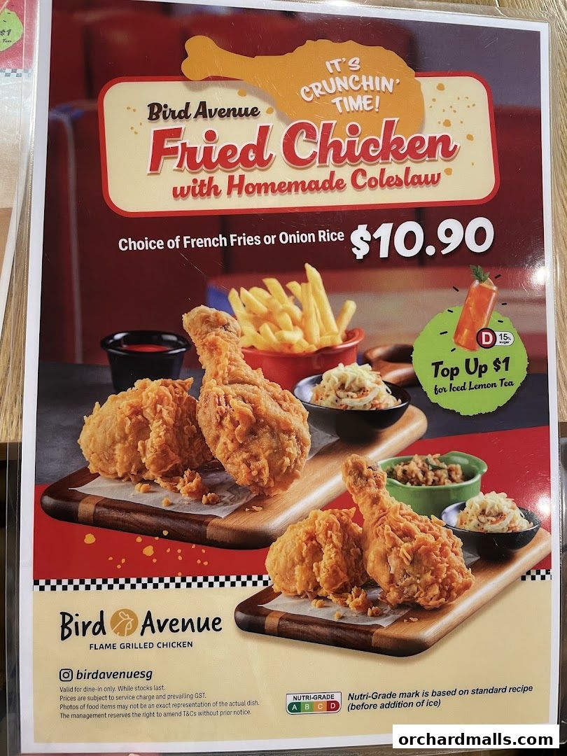 Menu page for Bird Avenue - The Centrepoint