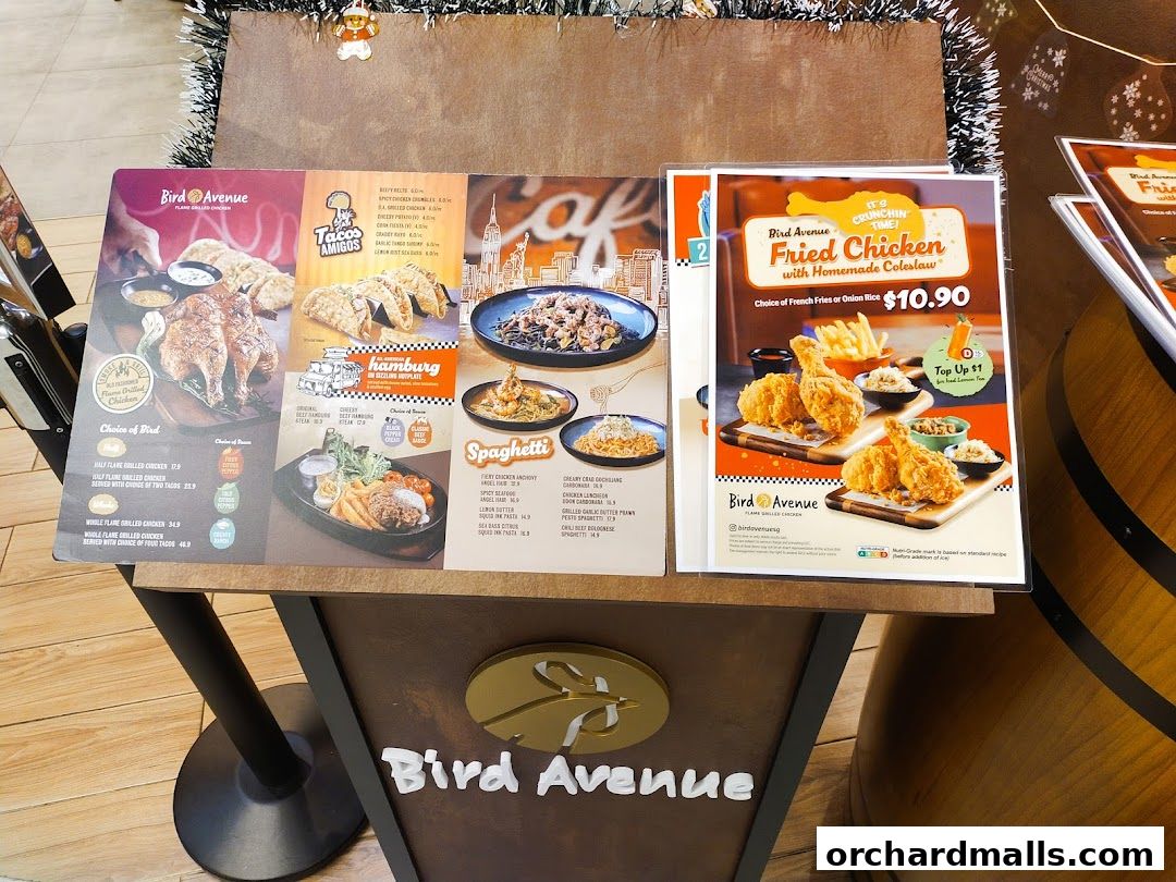 Menu page for Bird Avenue - The Centrepoint