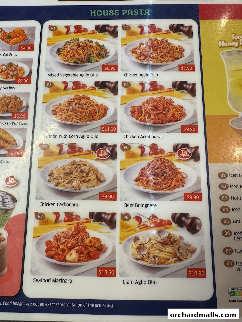 Menu page for Bird Avenue - The Centrepoint