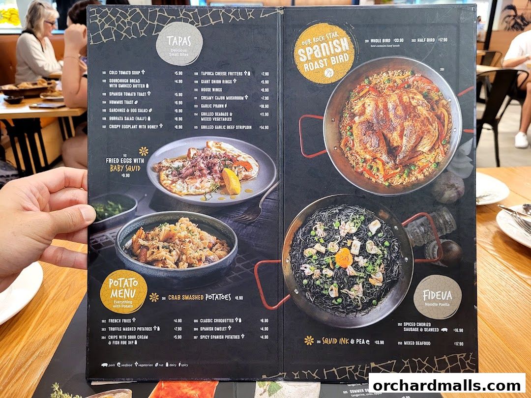 Menu page for Bird Avenue - The Centrepoint