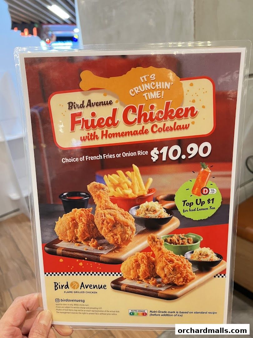 Menu page for Bird Avenue - The Centrepoint