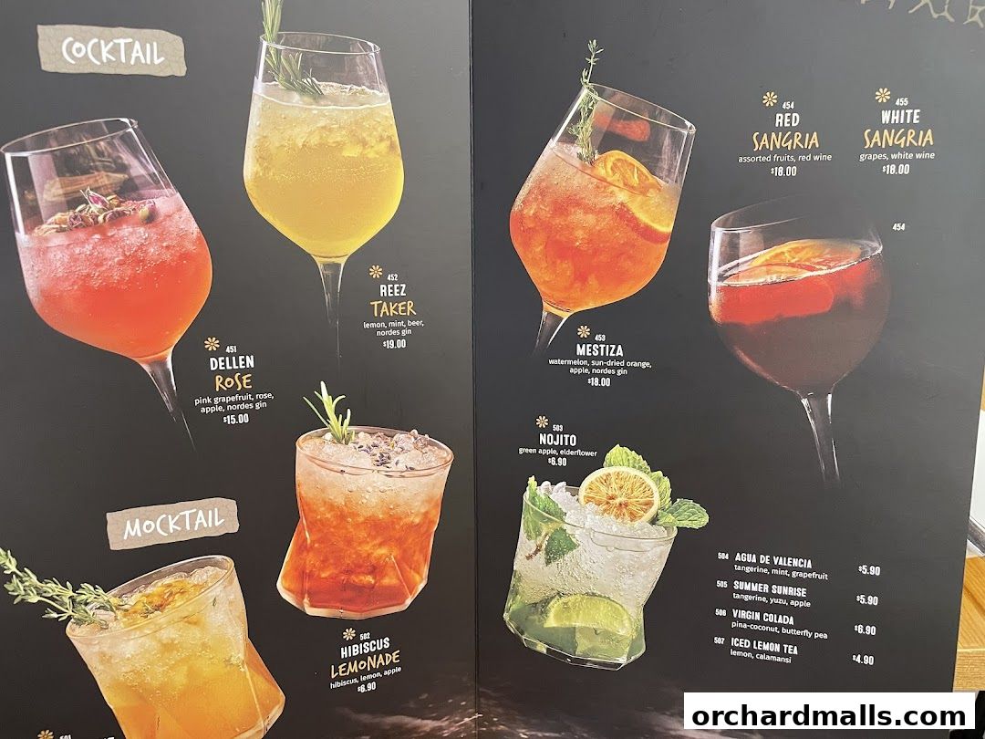 Menu page for Bird Avenue - The Centrepoint