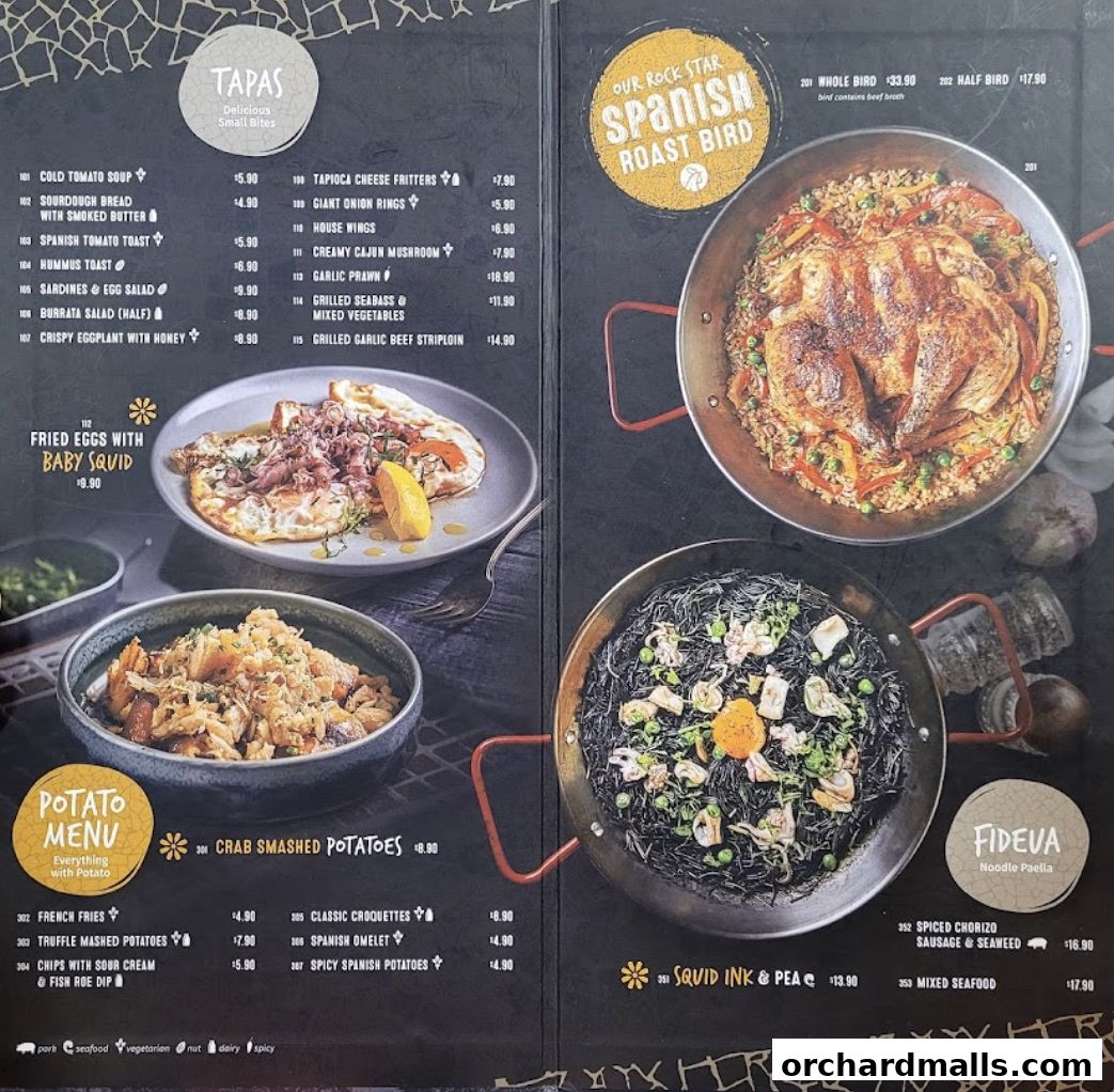 Menu page for Bird Avenue - The Centrepoint