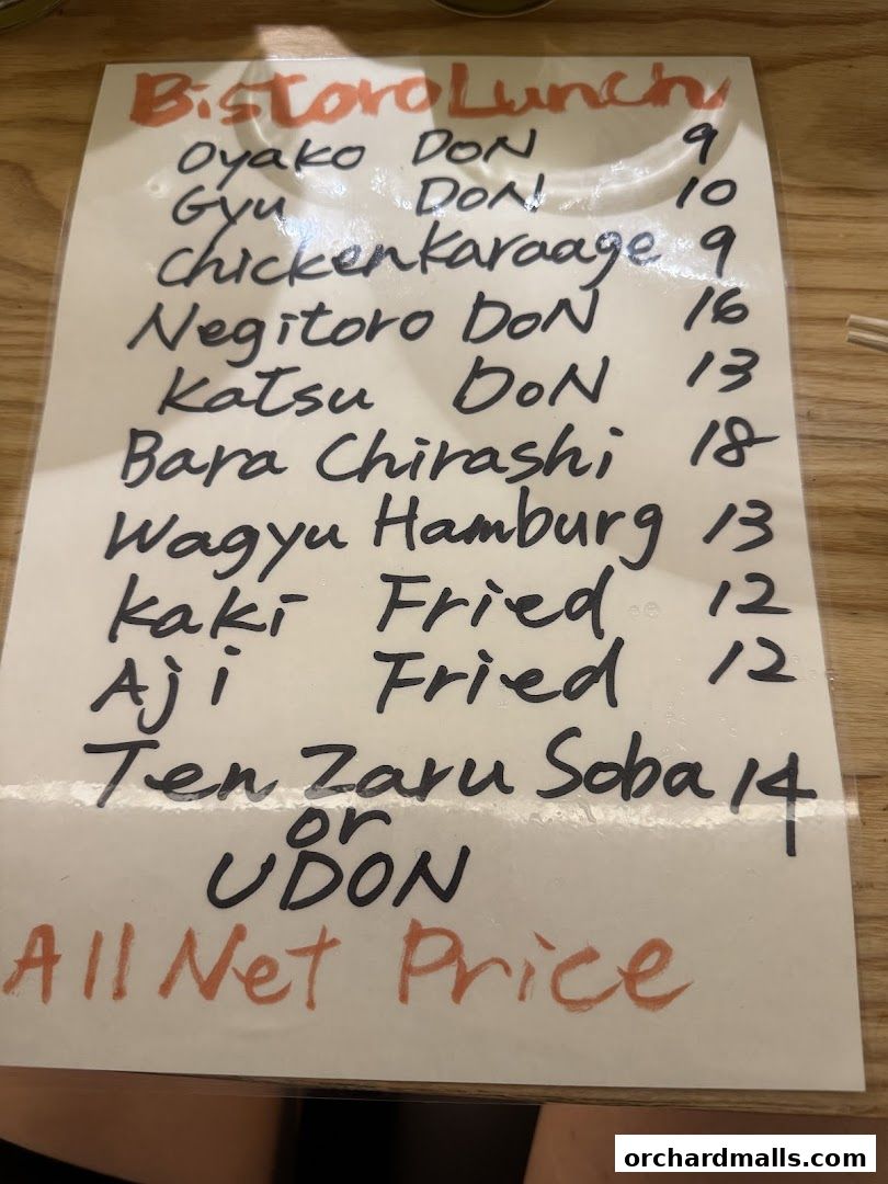 A handwritten menu for Bistro Du Le Pin, featuring lunch specials and prices.