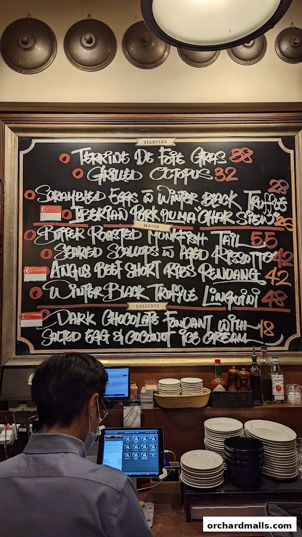 Menu page for Bistro Du Vin