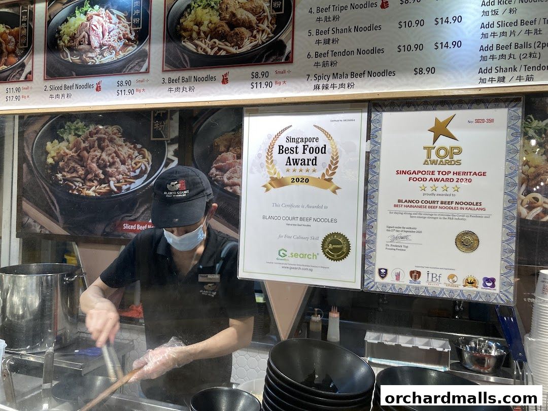 Menu page for Blanco Court Beef Noodles Wisma Atria