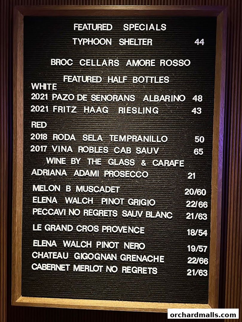 Menu page for Blue Label Pizza  Wine