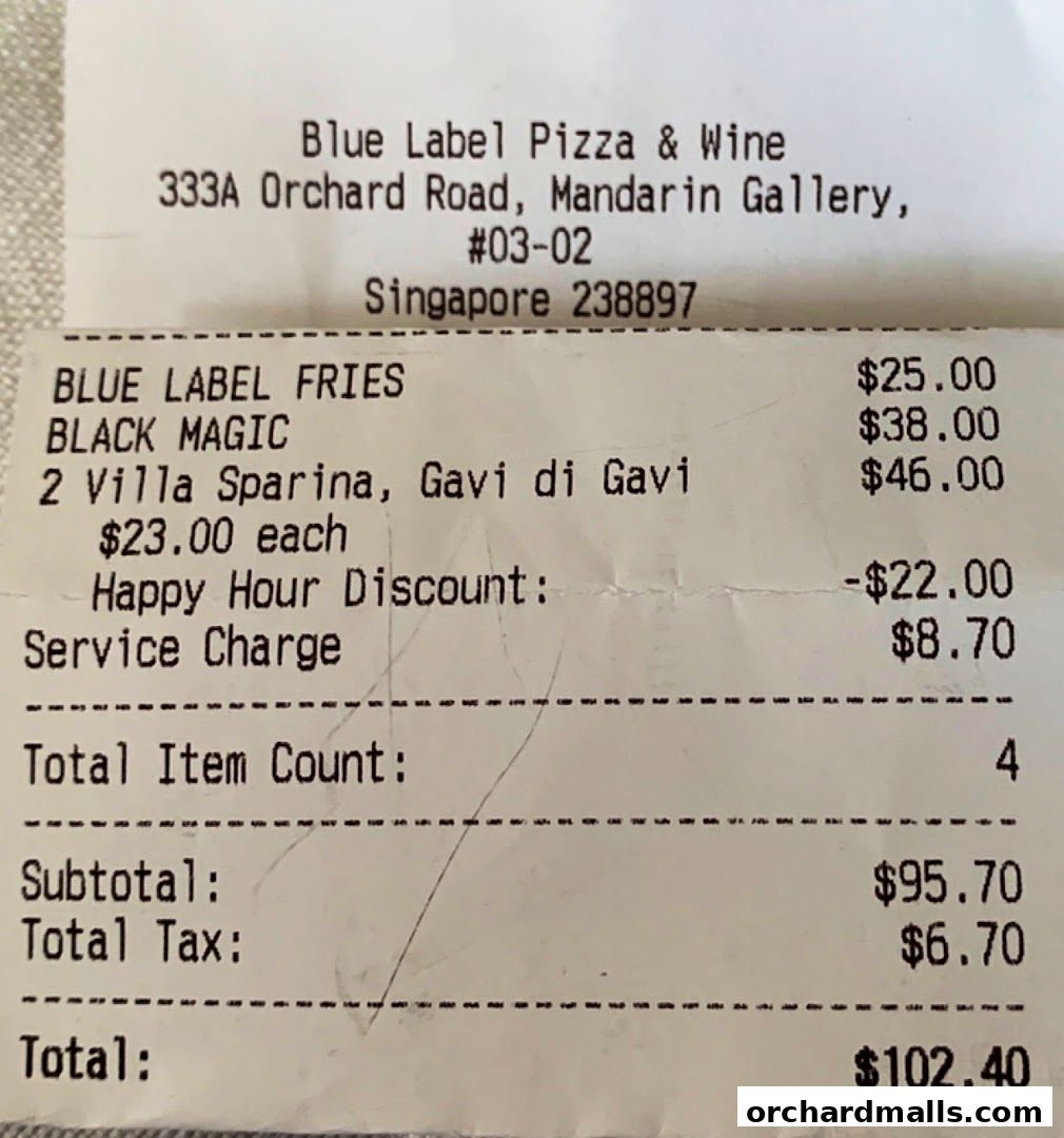 Menu page for Blue Label Pizza  Wine
