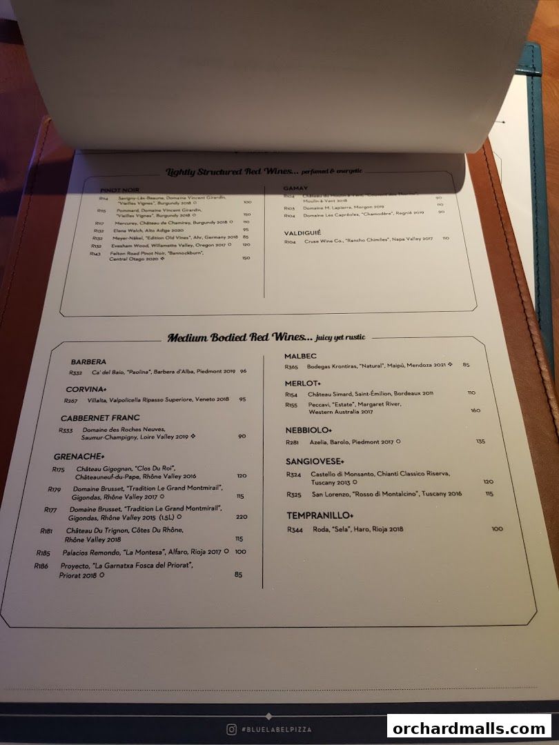 Blue Label Pizza  Wine