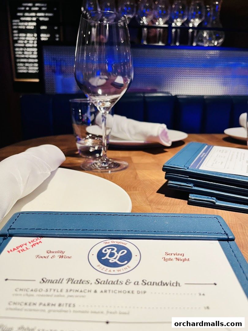 Menu page for Blue Label Pizza  Wine