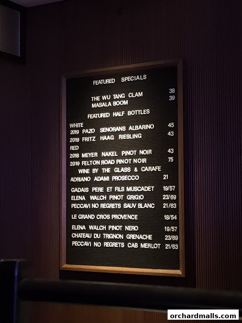 Menu page for Blue Label Pizza  Wine