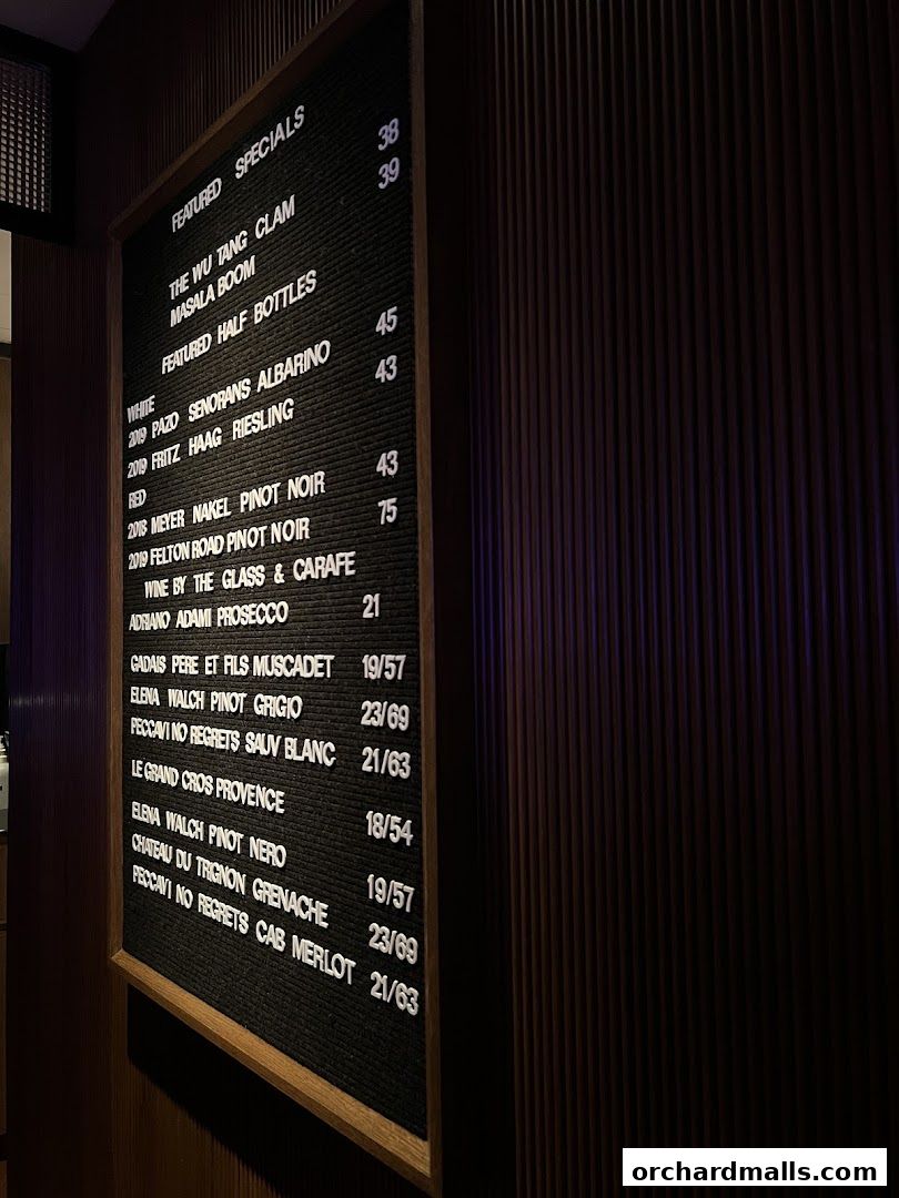 Menu page for Blue Label Pizza  Wine