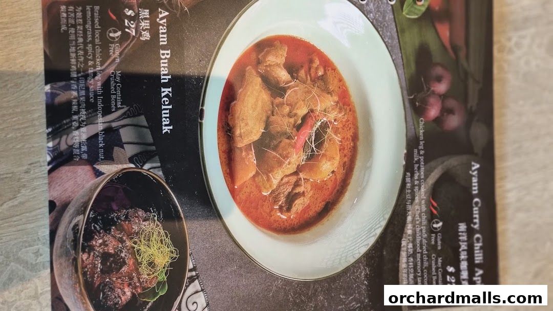 Menu page for Bonding Kitchen Orchard Singapore