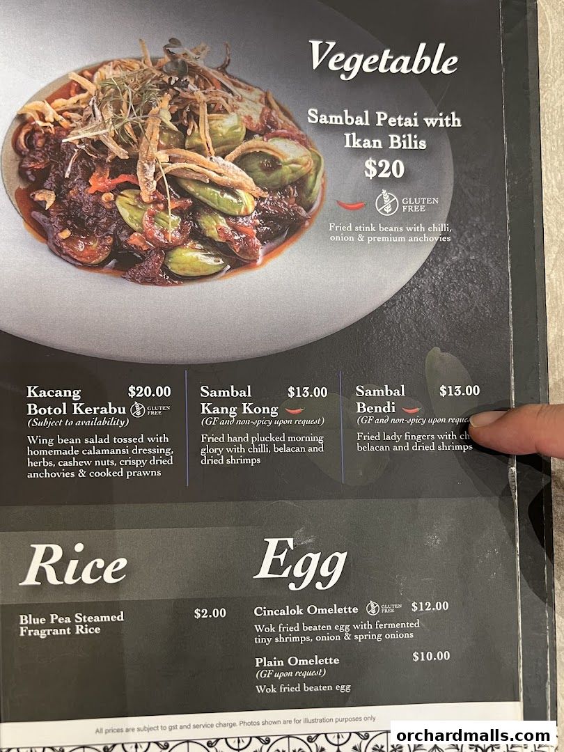 Menu page for Bonding Kitchen Orchard Singapore