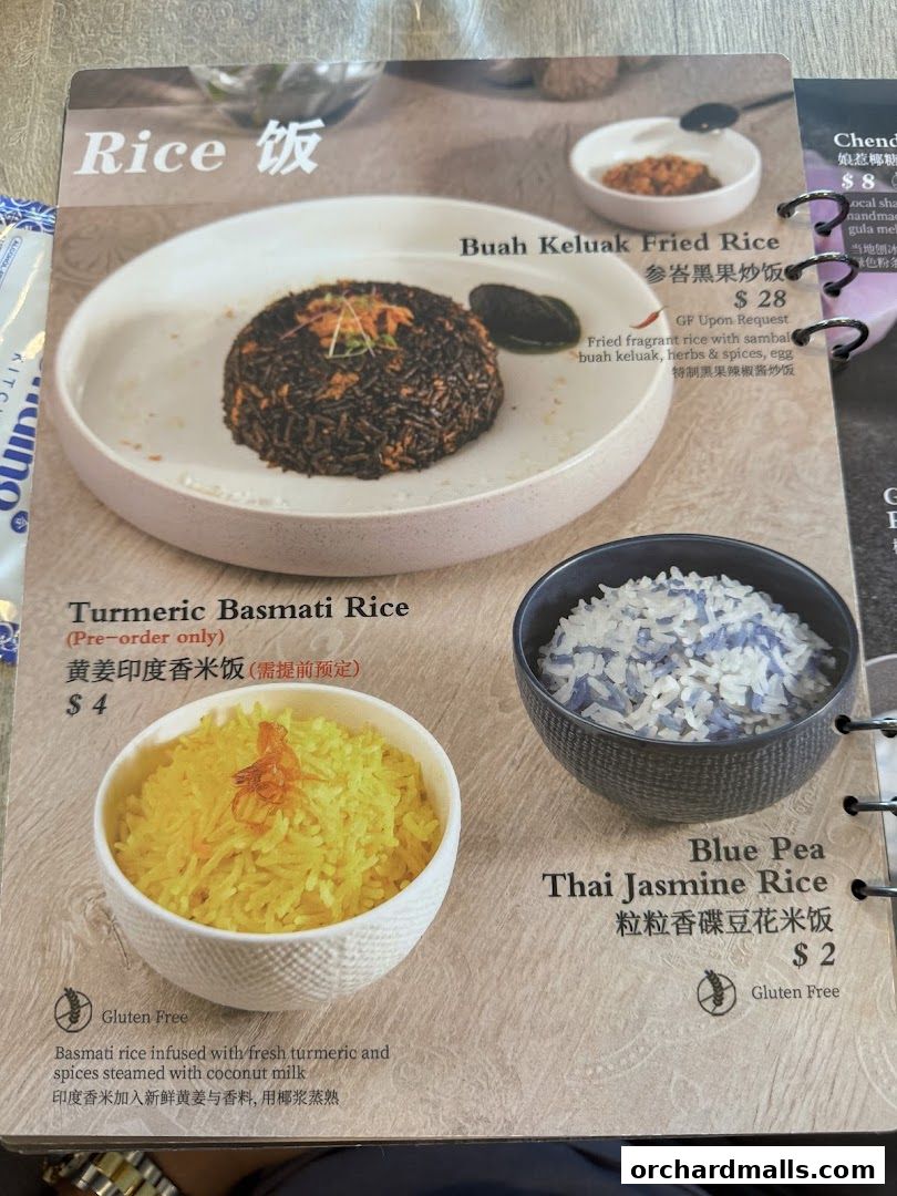 Menu page for Bonding Kitchen Orchard Singapore