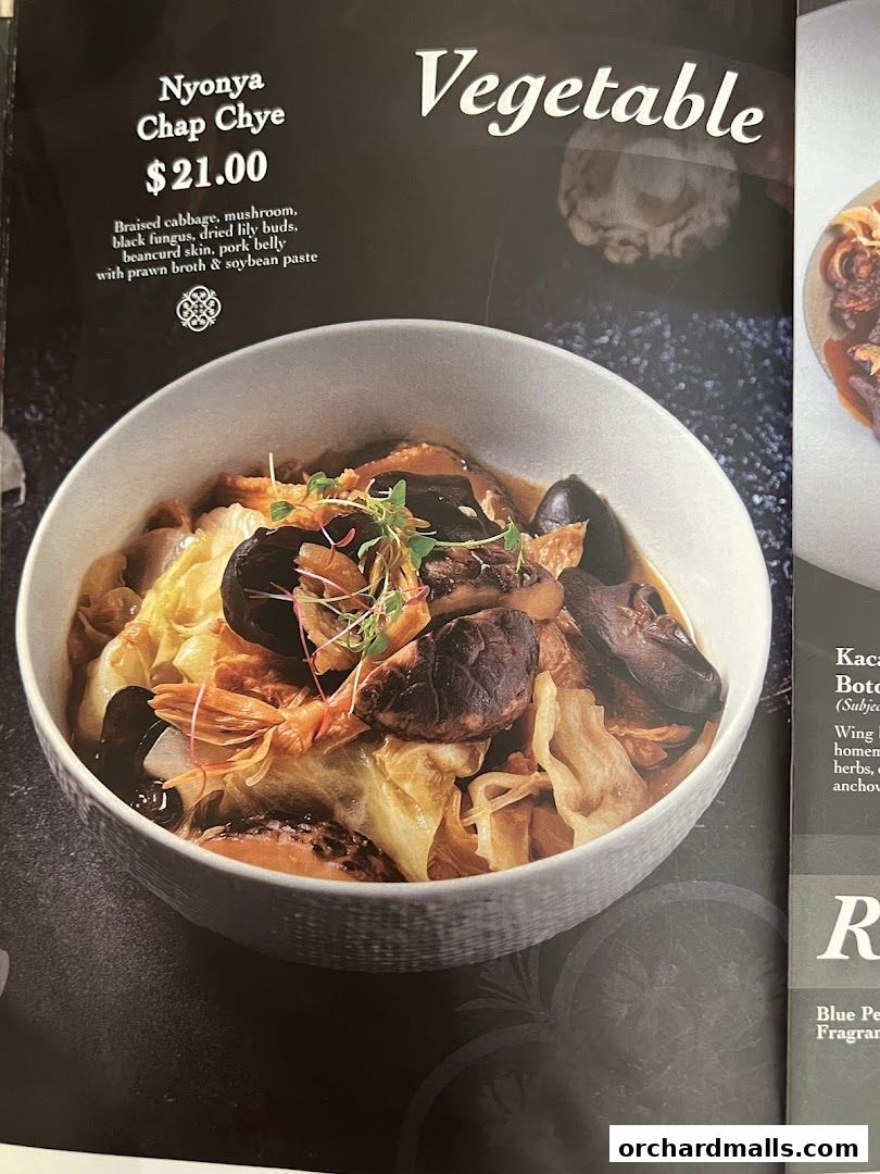 Menu page for Bonding Kitchen Orchard Singapore