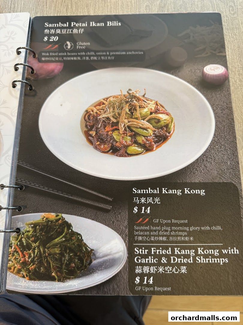 Menu page for Bonding Kitchen Orchard Singapore