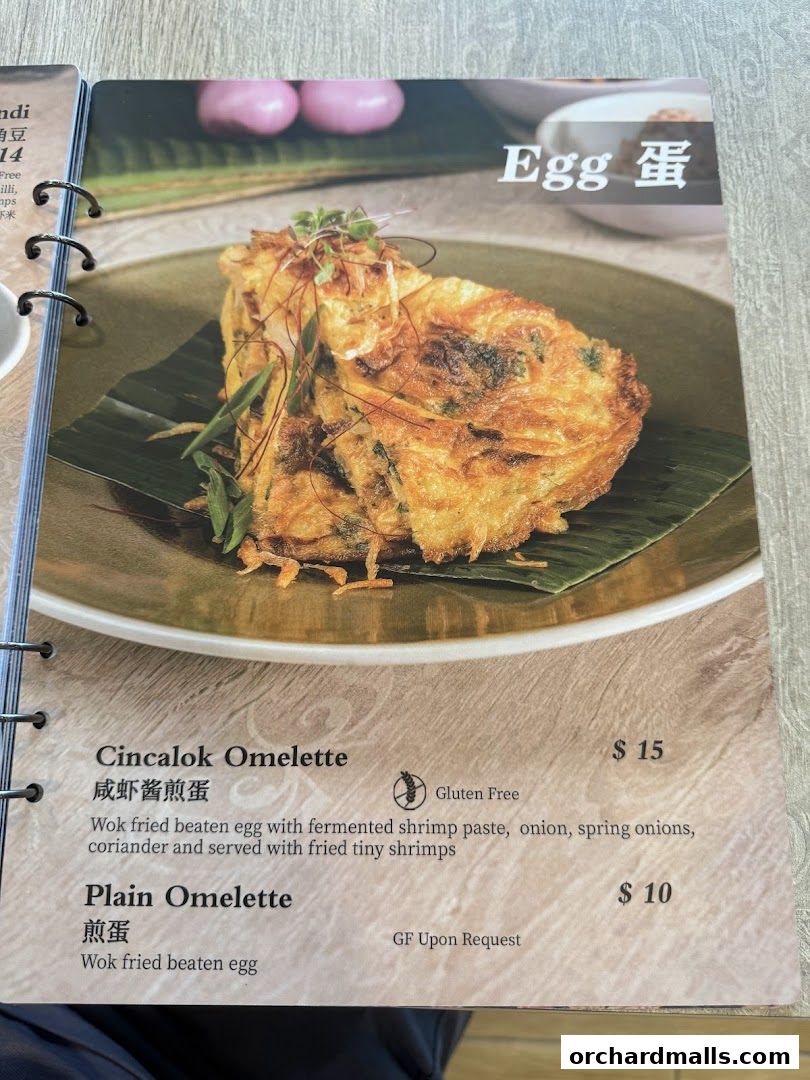 Menu page for Bonding Kitchen Orchard Singapore