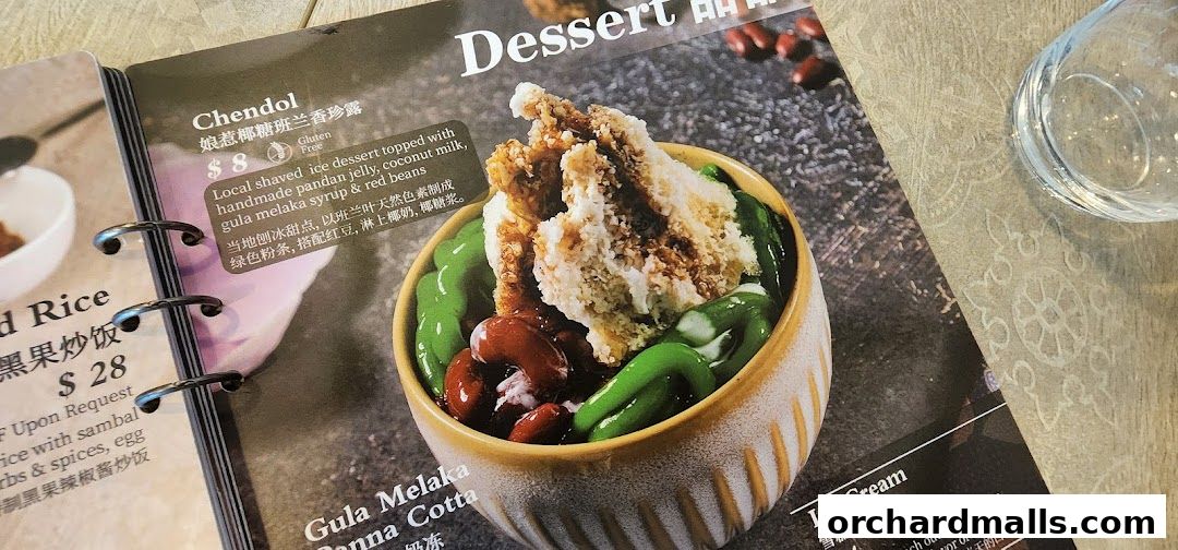 Menu page for Bonding Kitchen Orchard Singapore