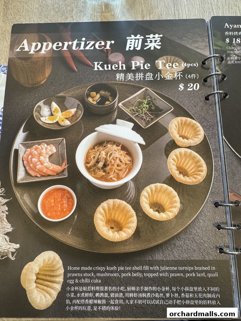 Menu page for Bonding Kitchen Orchard Singapore