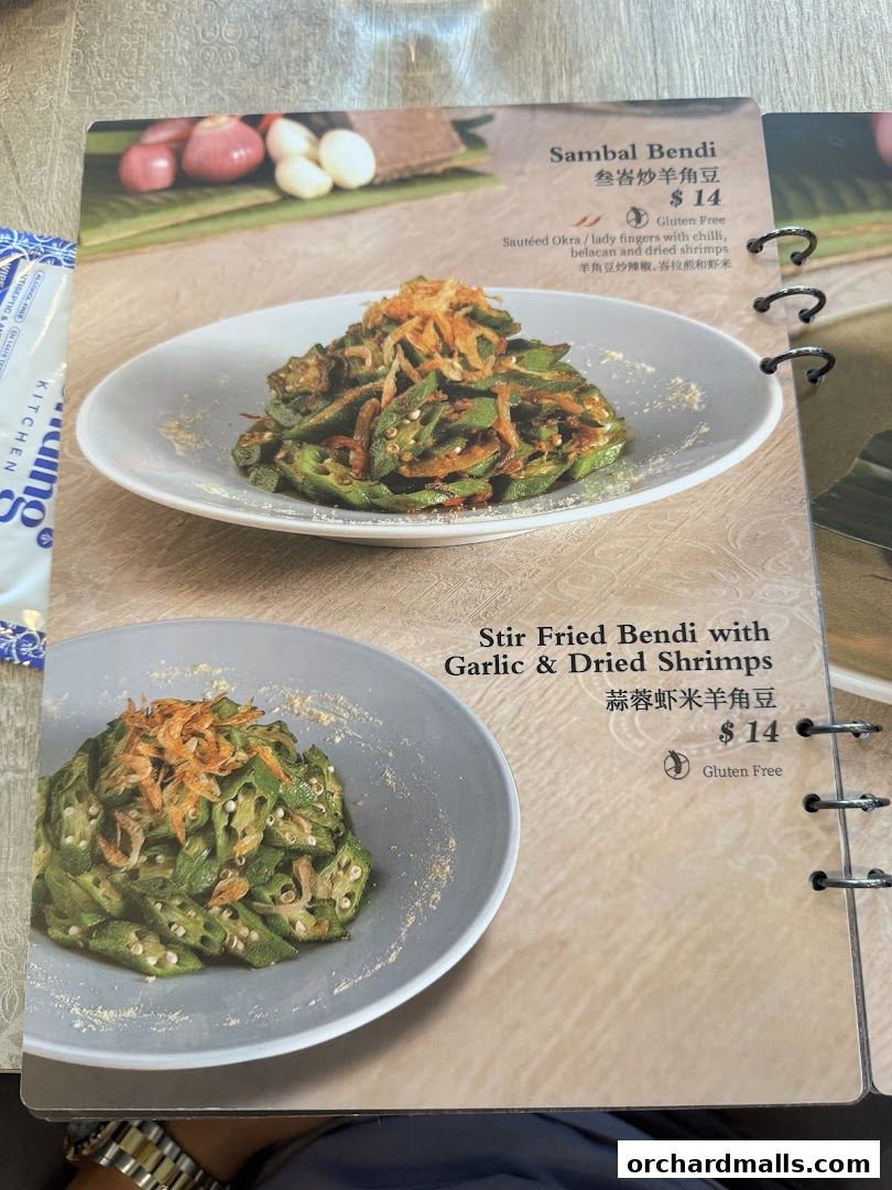 Menu page for Bonding Kitchen Orchard Singapore