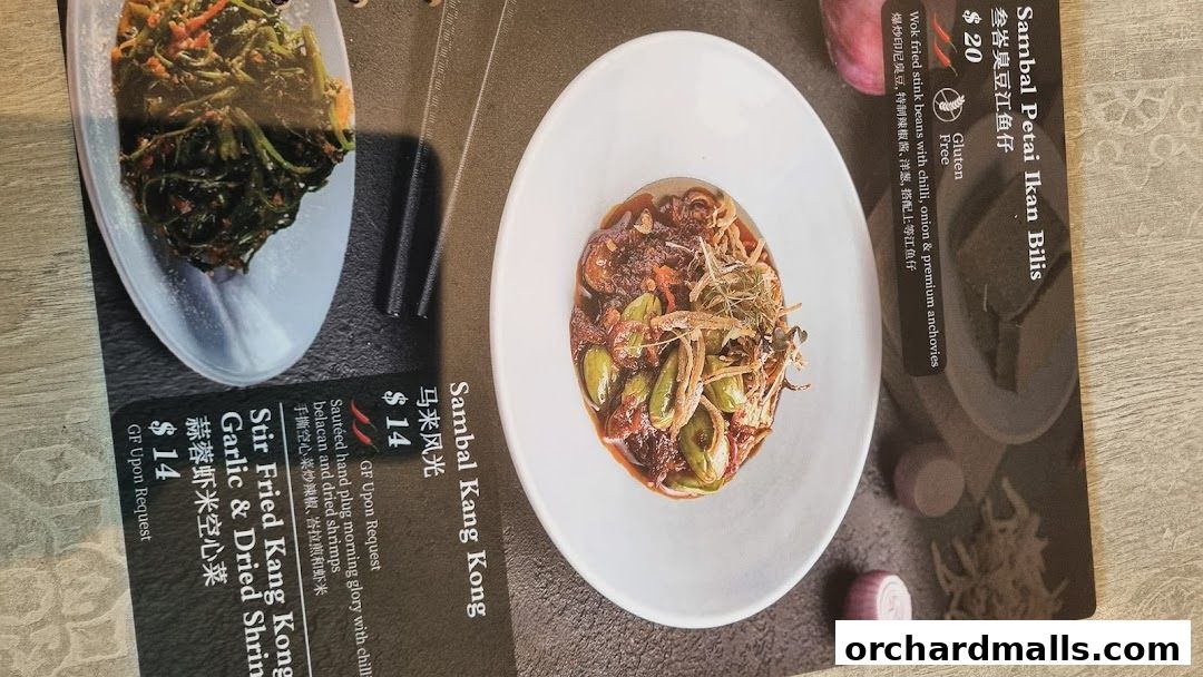 Menu page for Bonding Kitchen Orchard Singapore