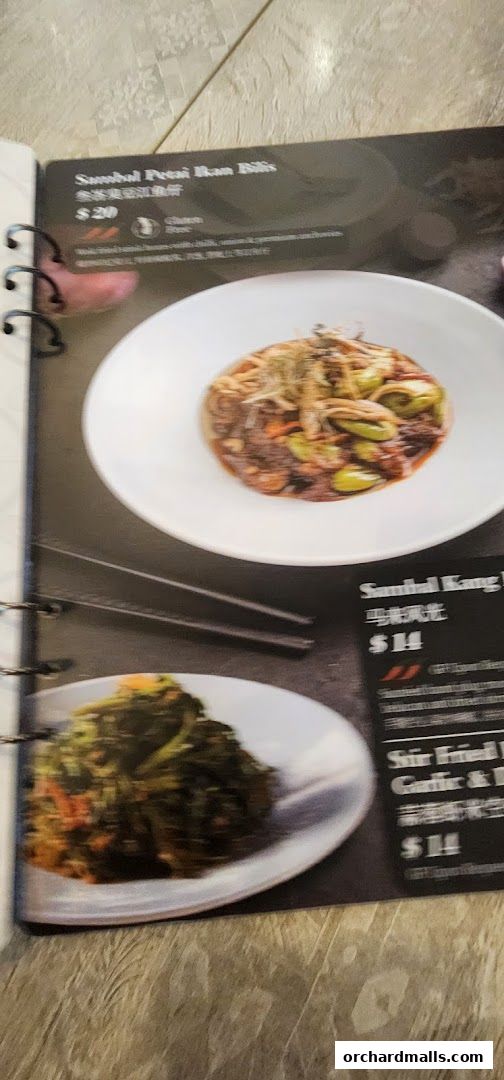 Menu page for Bonding Kitchen Orchard Singapore