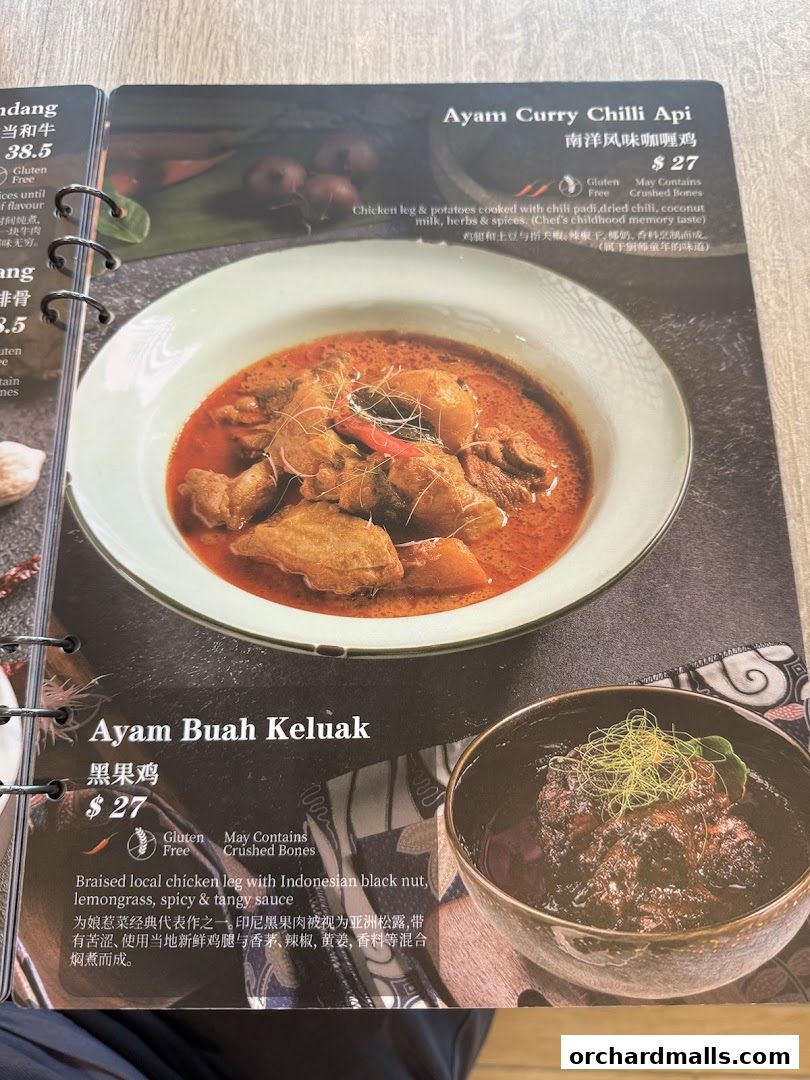 Menu page for Bonding Kitchen Orchard Singapore