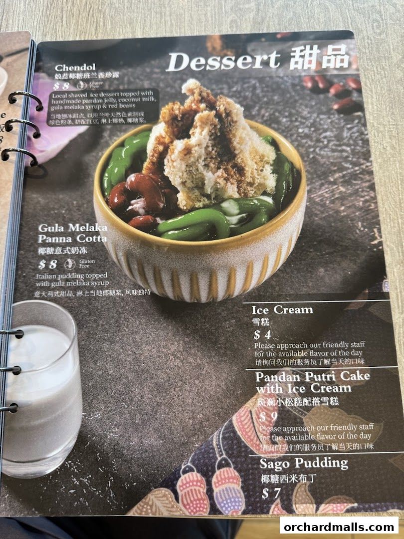 Menu page for Bonding Kitchen Orchard Singapore