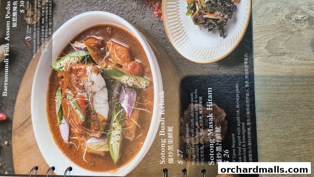 Menu page for Bonding Kitchen Orchard Singapore