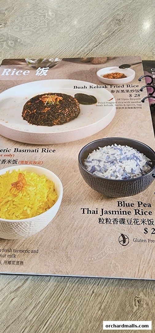 Menu page for Bonding Kitchen Orchard Singapore