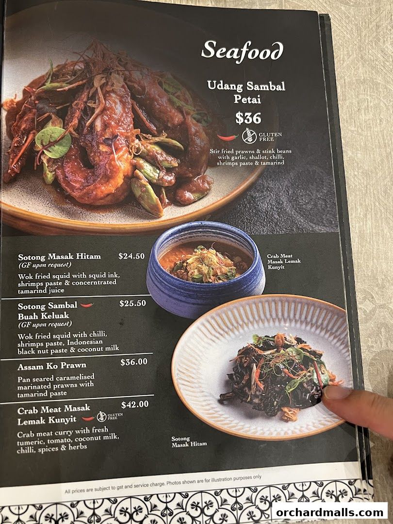 Menu page for Bonding Kitchen Orchard Singapore