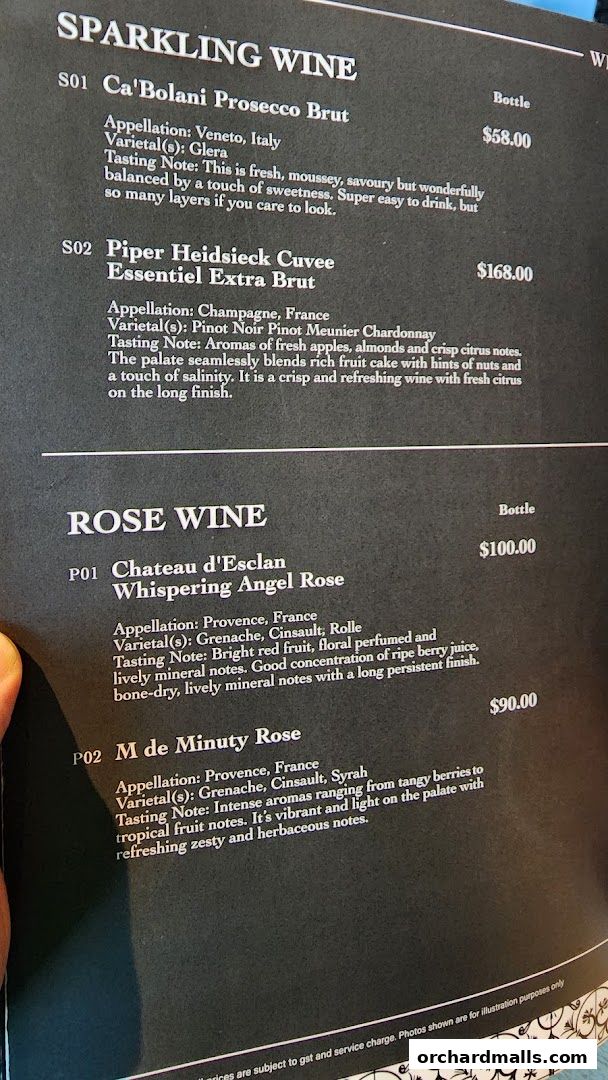 Menu page for Bonding Kitchen Orchard Singapore