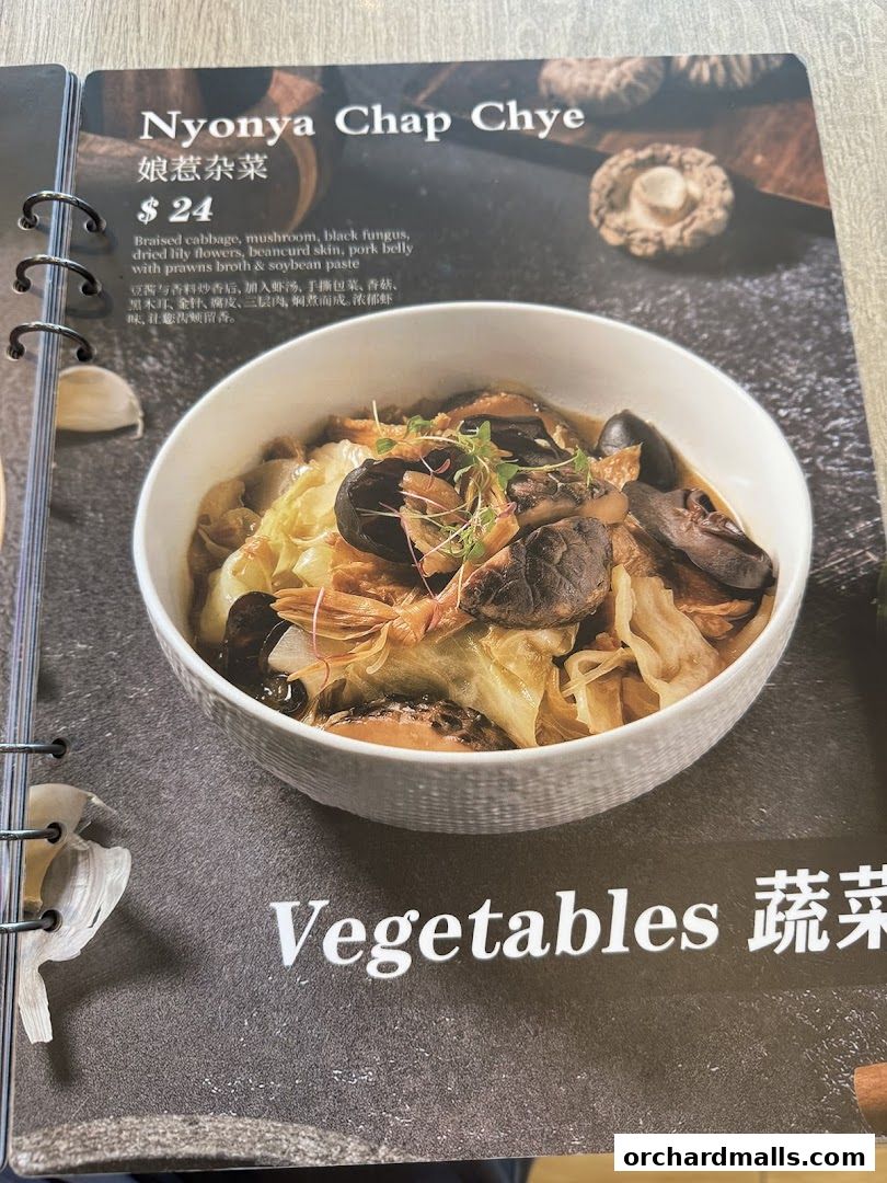 Menu page for Bonding Kitchen Orchard Singapore