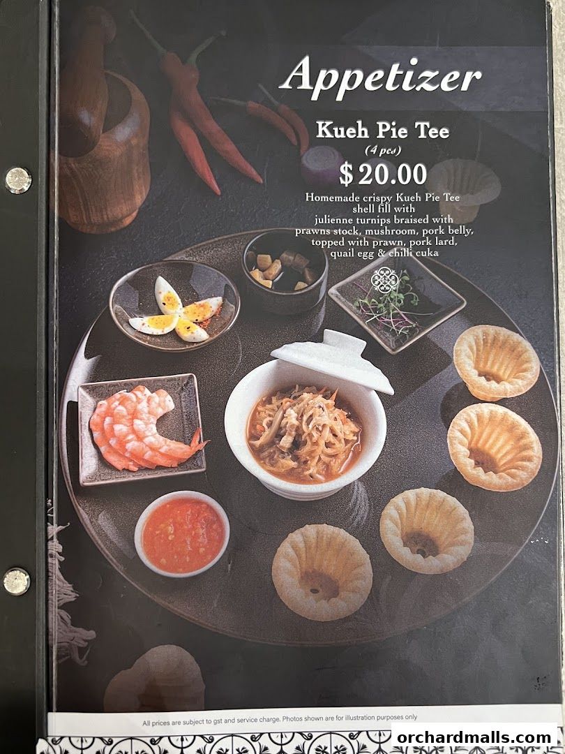 Menu page for Bonding Kitchen Orchard Singapore