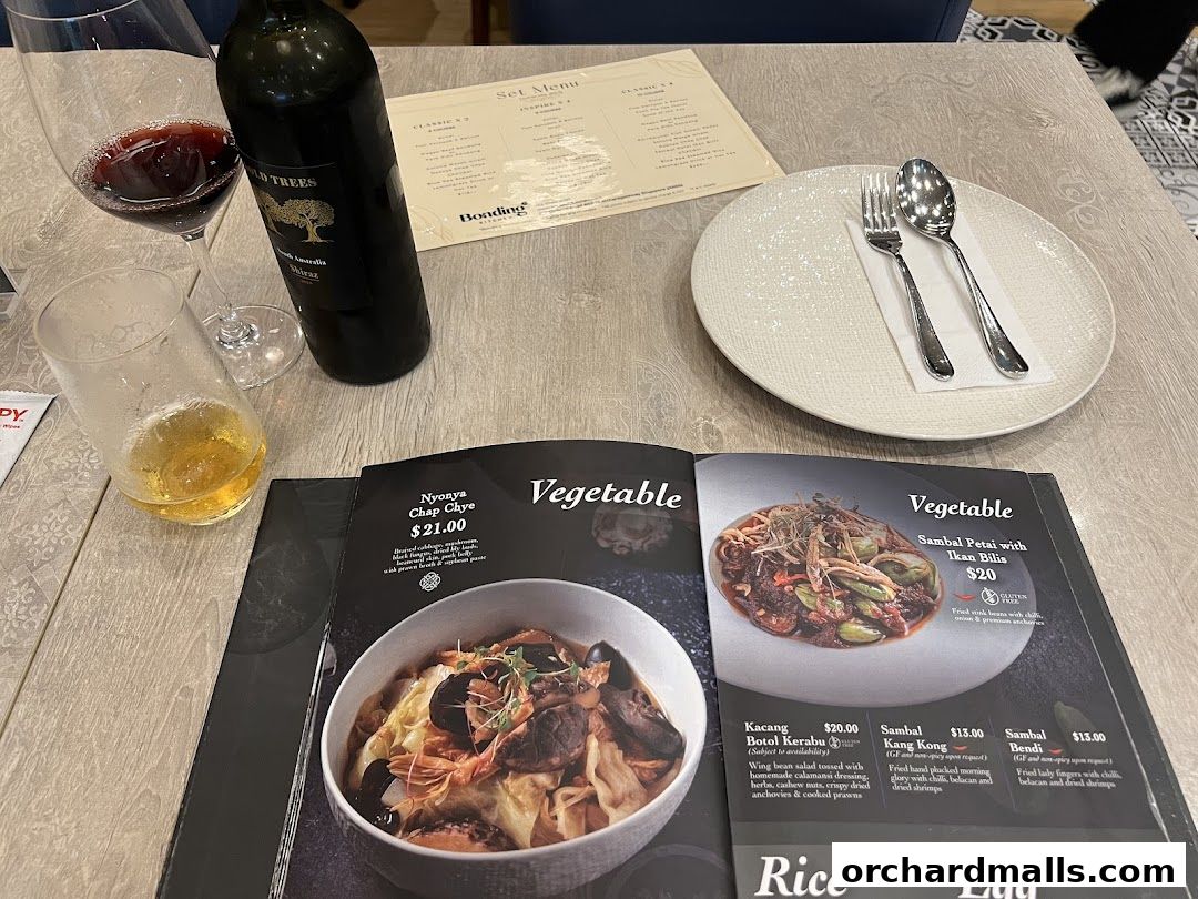 Menu page for Bonding Kitchen Orchard Singapore