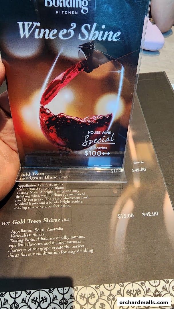 Menu page for Bonding Kitchen Orchard Singapore