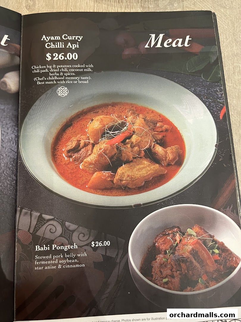 Menu page for Bonding Kitchen Orchard Singapore