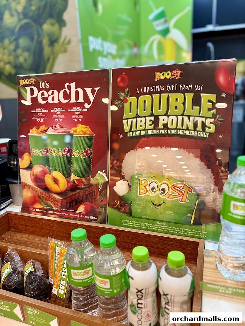 Menu page for Boost Juice  313 Somerset