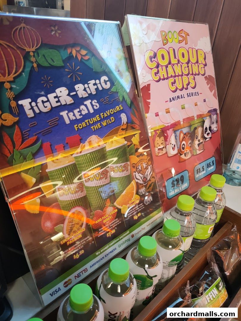 Menu page for Boost Juice  313 Somerset