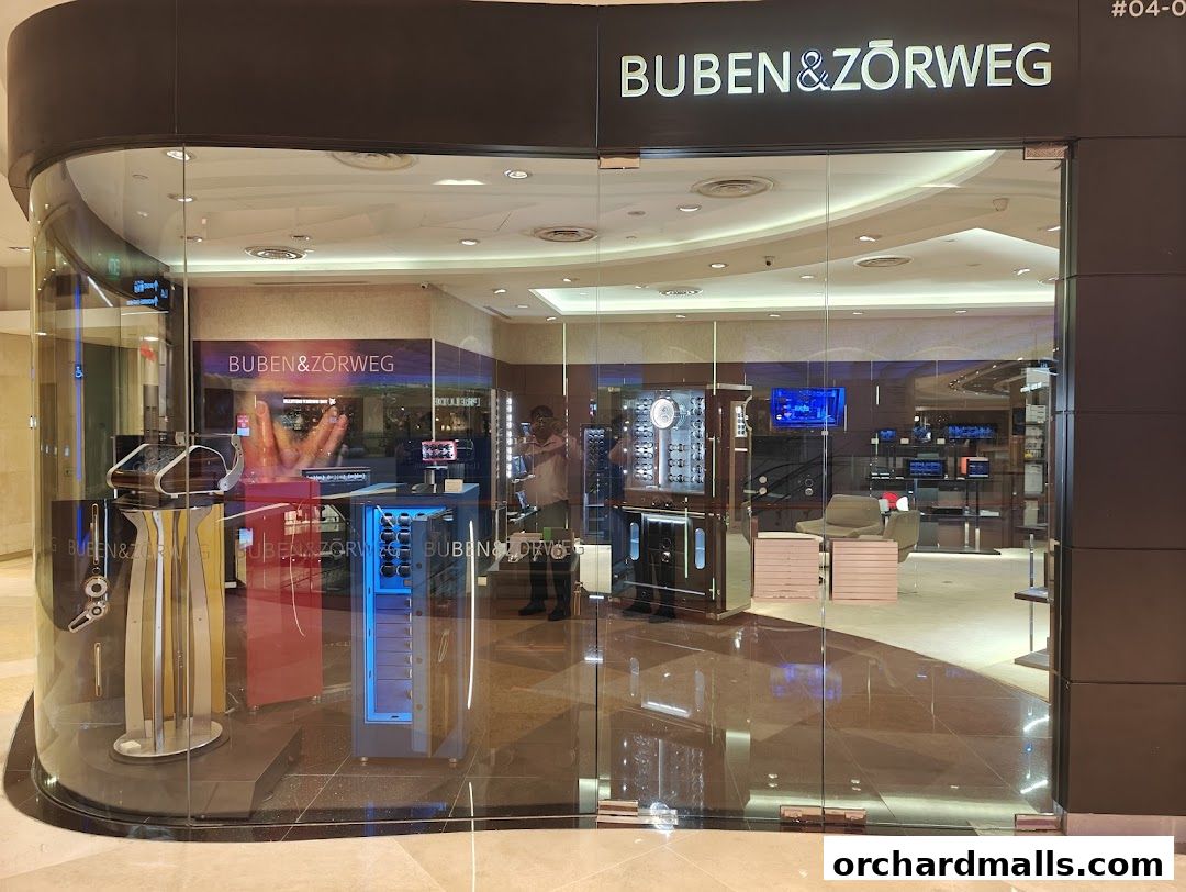 The exterior of the Buben & Zorweg shop, showcasing its modern glass facade and interior displays.